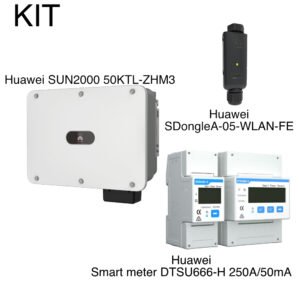 KIT Invertor Huawei SUN2000 50KTL-ZHM3 + Smart meter DTSU666-H 250A/50mA + SDongleA-05-WLAN-FE